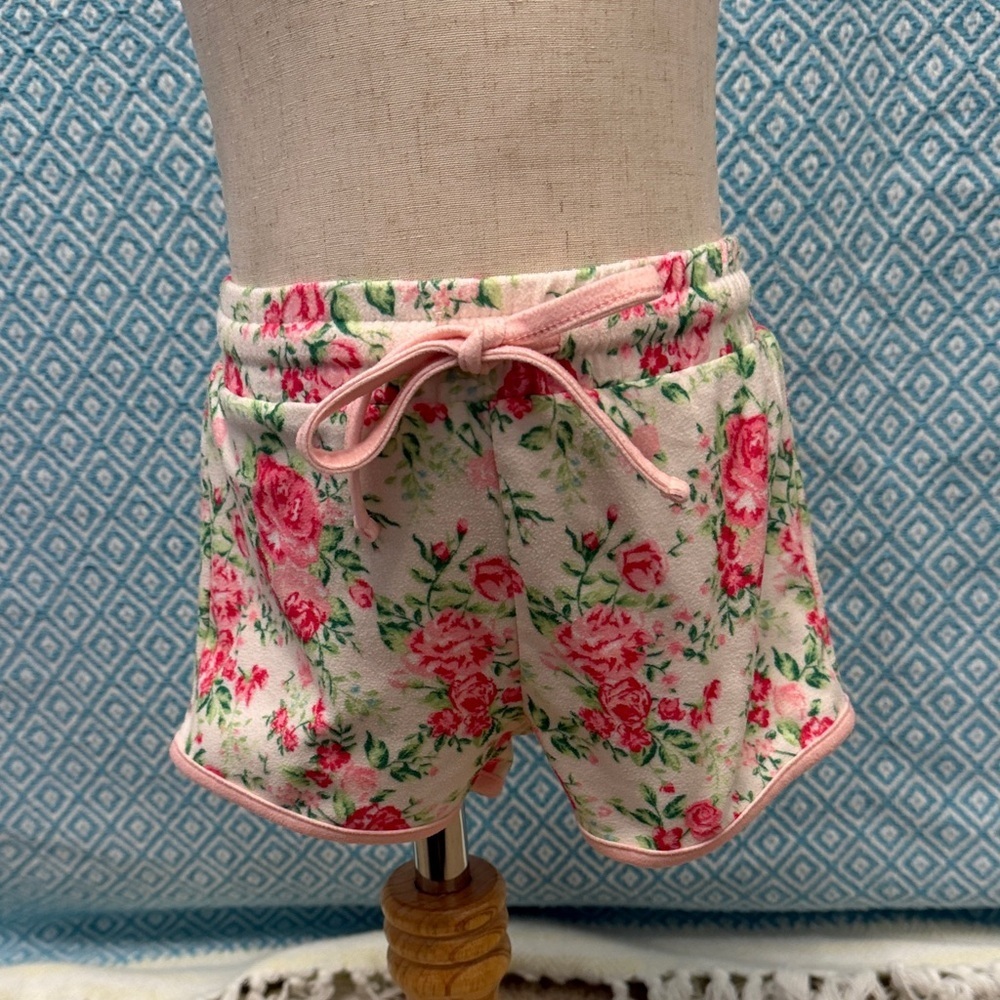 Floral Pink Drawstring Shorts Set - Picture 2 of 5